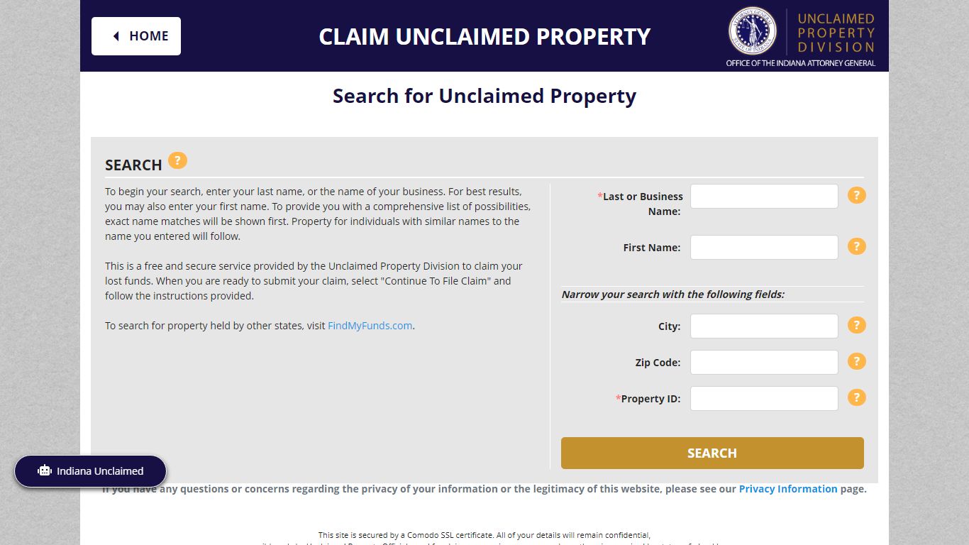 Indiana Unclaimed Property Official Website